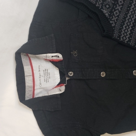 5/$30 CALVIN KLEIN button down collared shirt, Childrens Place Sweater V… - Picture 3 of 5